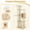 71 Inch Tall Wooden Cat Tree Tower with Soft Padded Plush Cushions Ideal for Indoor Cats